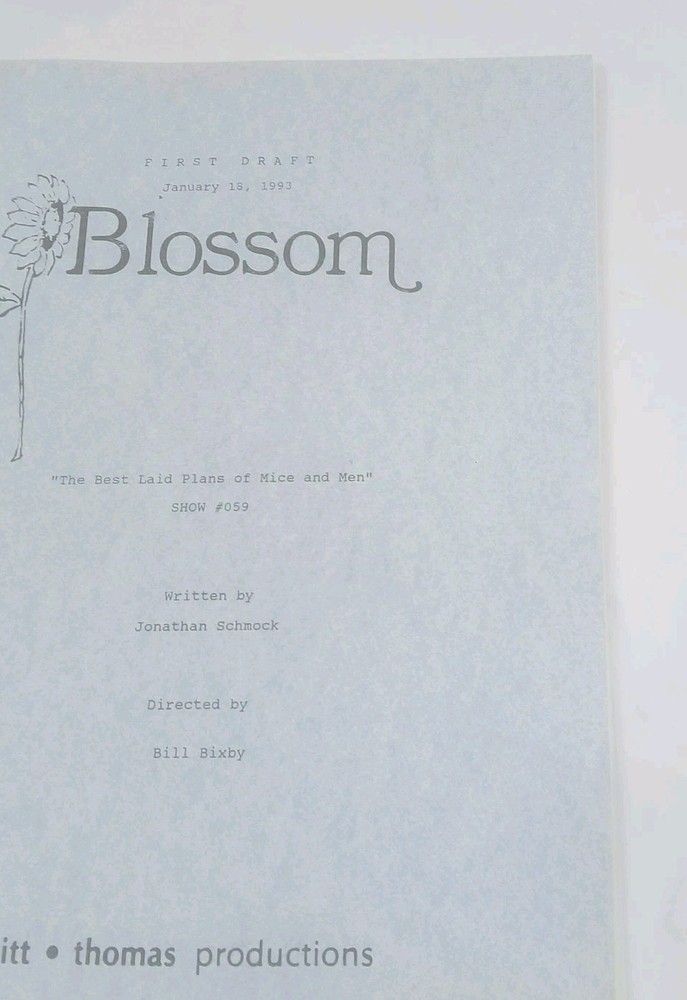 Blossom First Draft Script 1993 Bill Bixby Directed