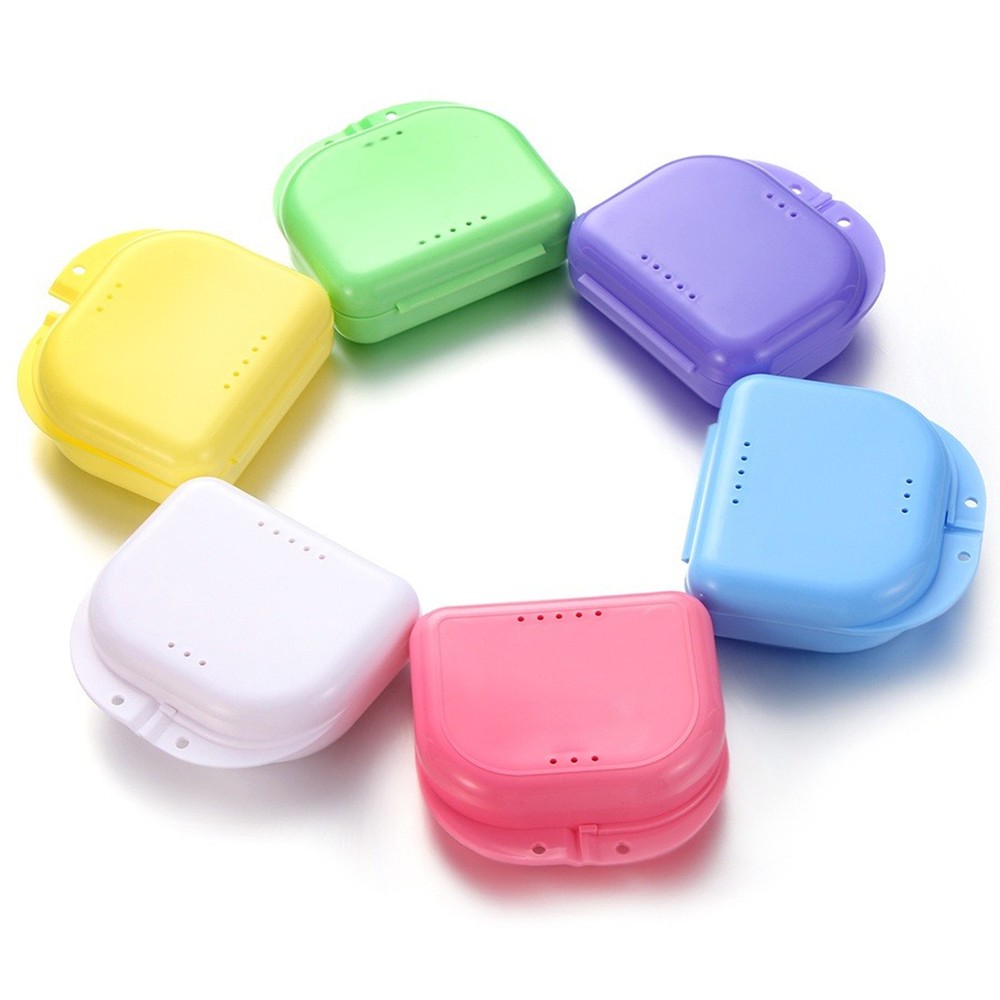 70Pcs Dental Box Retainer Denture Case Orthodontic Storage Container Colors