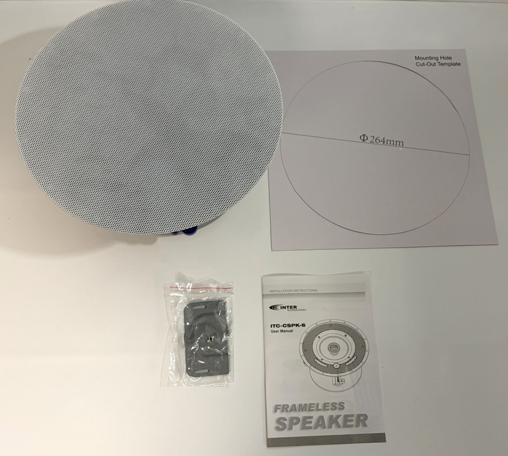 Inter Technologies 6.5" In-Ceiling Speakers High Fidelity Flush Mount (2-Pack)