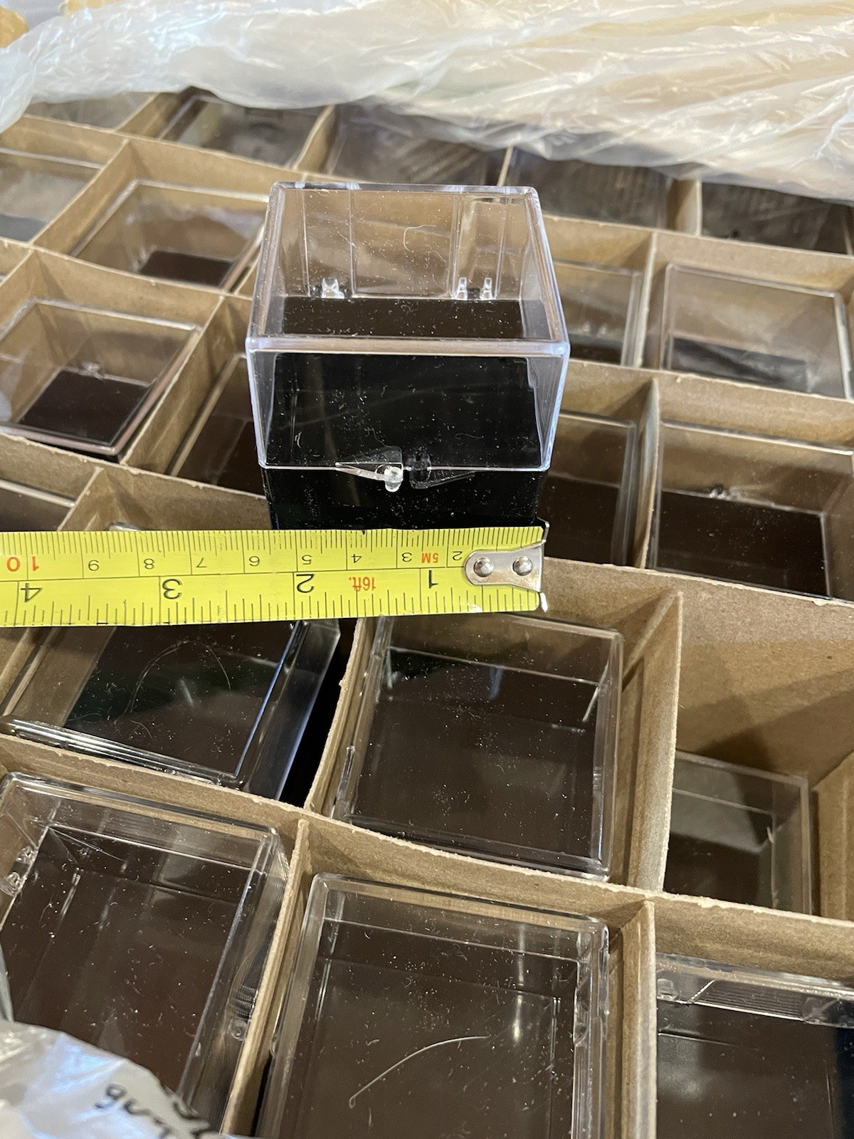 Plastic Hinged Specimen Box , 2 X 2 X 2 Inches New, Display Box, Storage Box