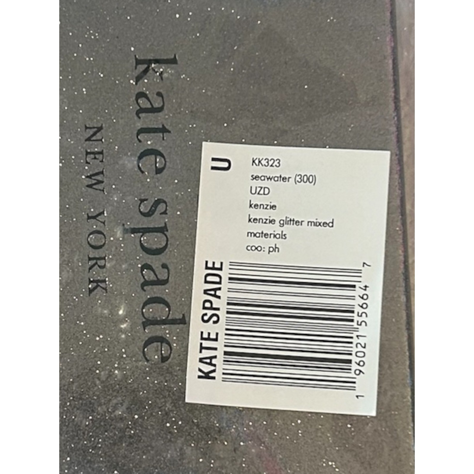 Kate Spade Kenzie Glitter Mixed MaterialsBoxed Small Slim Card Holder NWT NIB