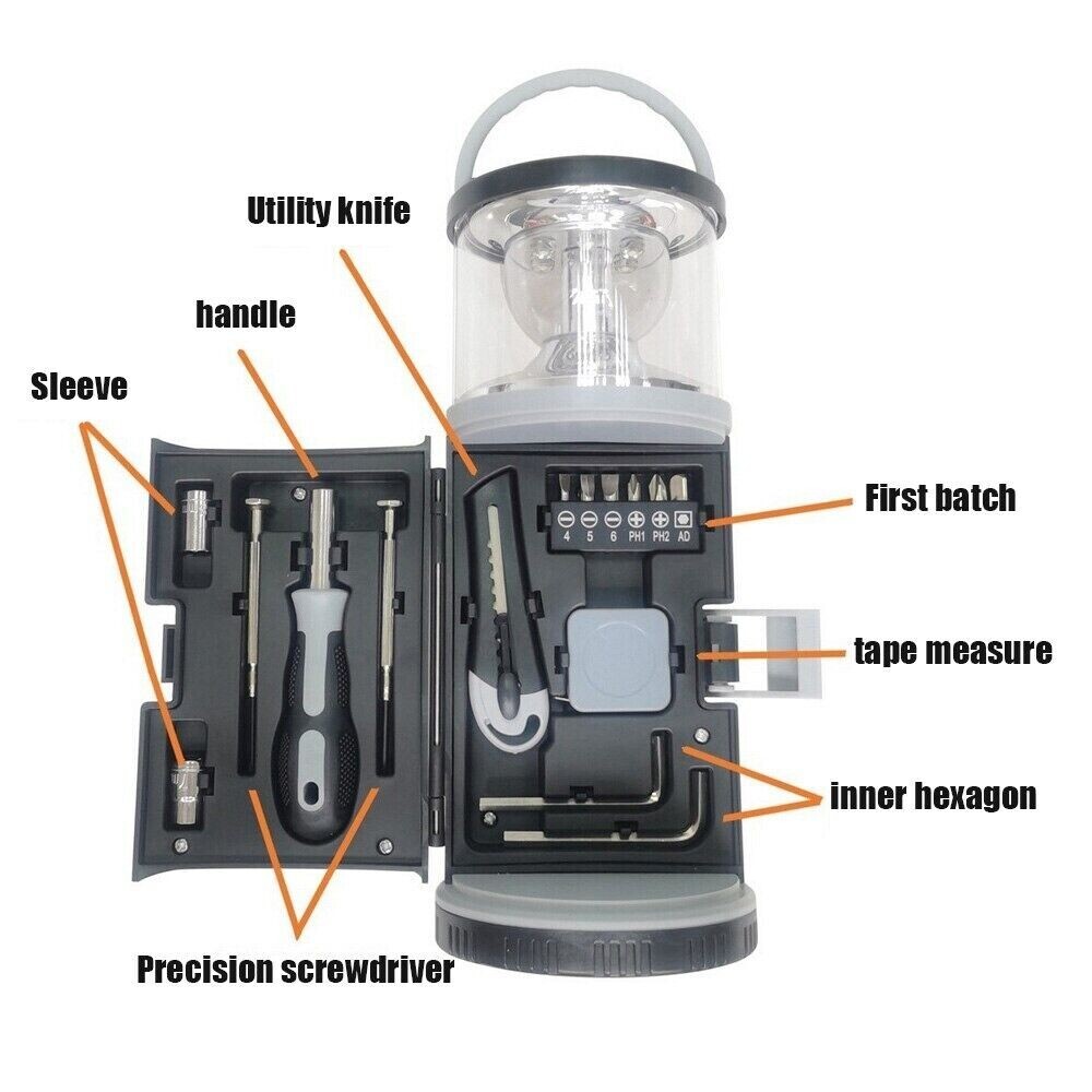Camping Light with Tool Box Multifunction Car Tent Home Emergency