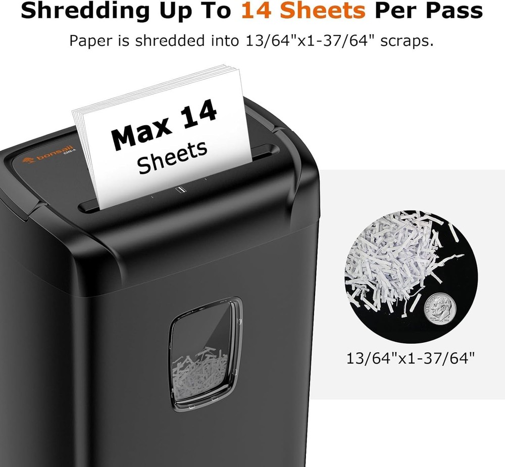 Heavy Duty Office Shredder with 5.5 Gal Bin