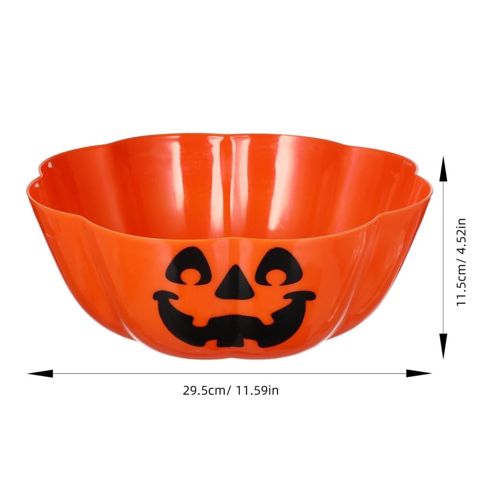 UPKOCH Halloween Pumpkin Candy Bowl, Large Orange Snack Dish, Multi-Function Fru