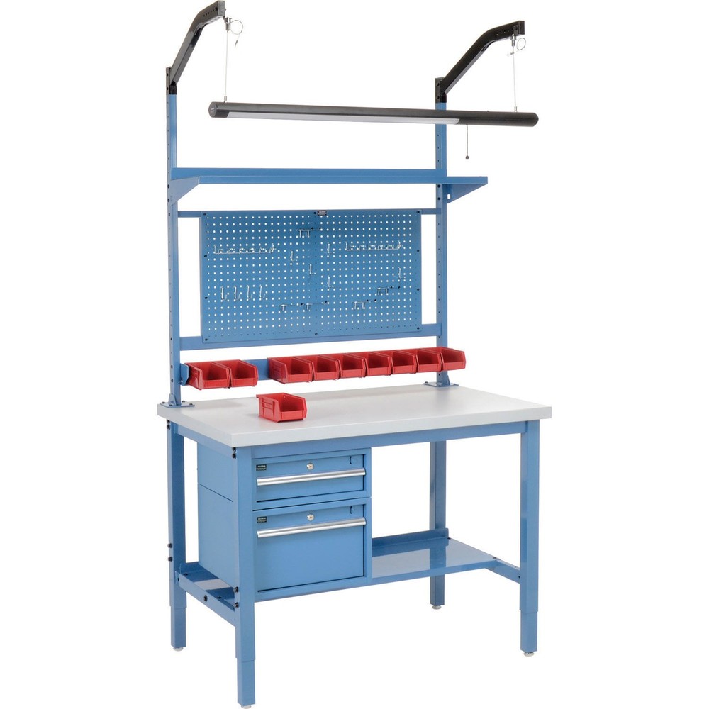 48"W x 30"D Workbench 1-5/8" Thick Plastic Laminate Square Edge Complete Bench