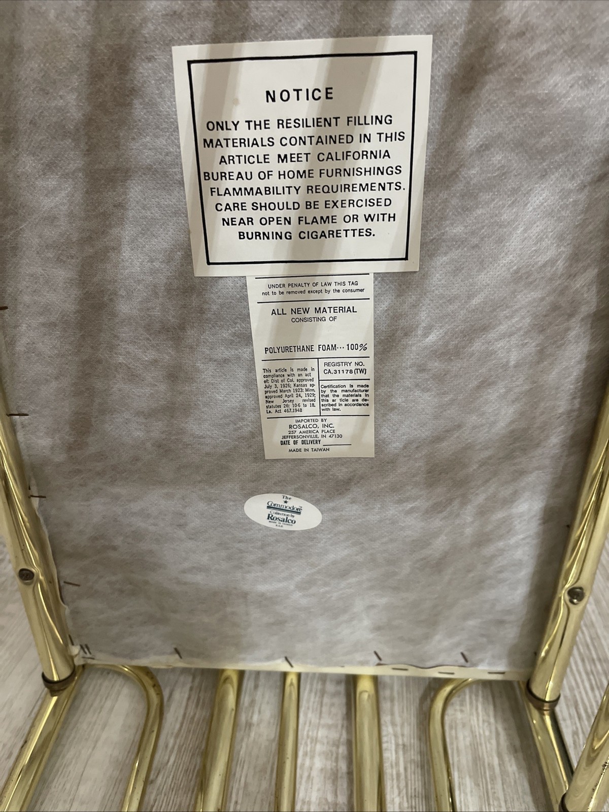 Vintage 1980s Rosalco Hollywood Regency Style Vanity Chair/Bench/Stool Commodore