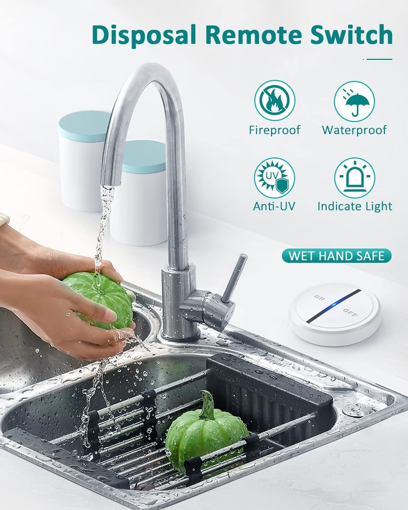 HAPYTHDA Garbage Disposal Air Switch Wireless No Wiring 500ft Range