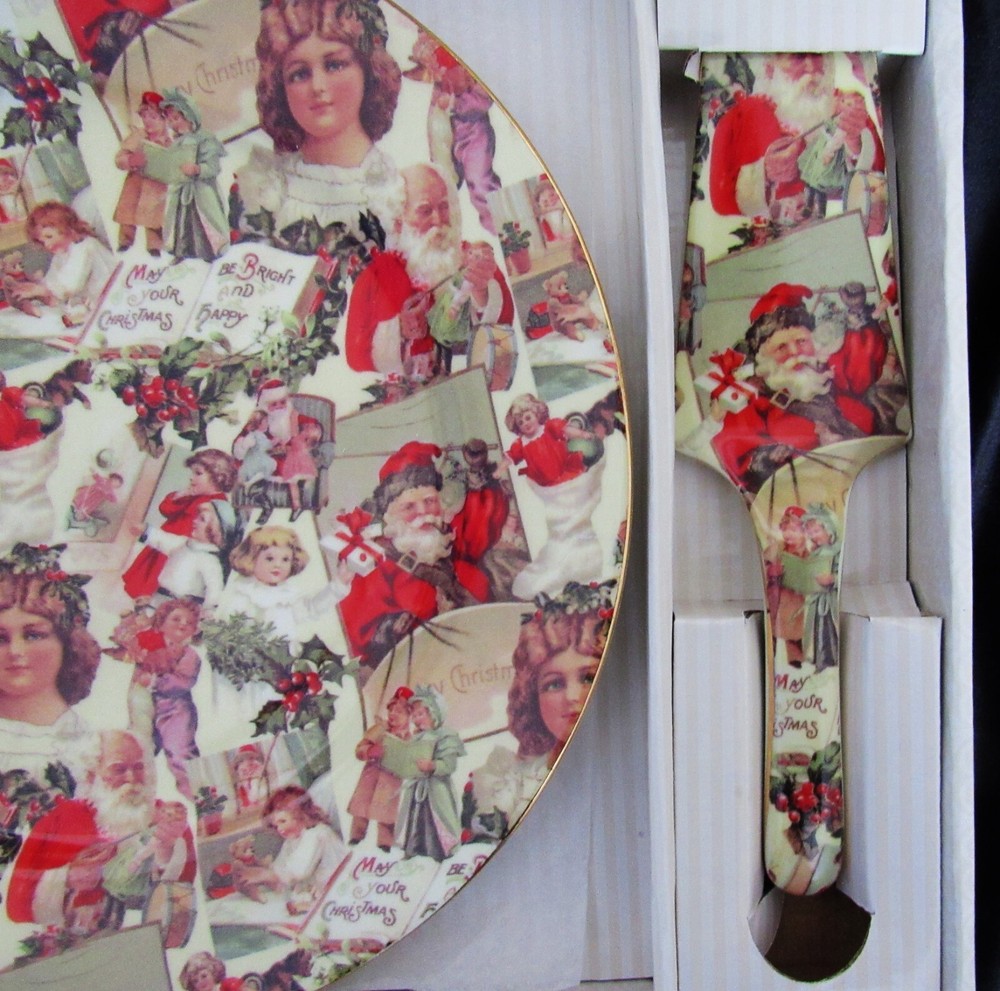 MADISON & MAX CHRISTMAS SERVING PLATE & DESSERT SERVER NIB