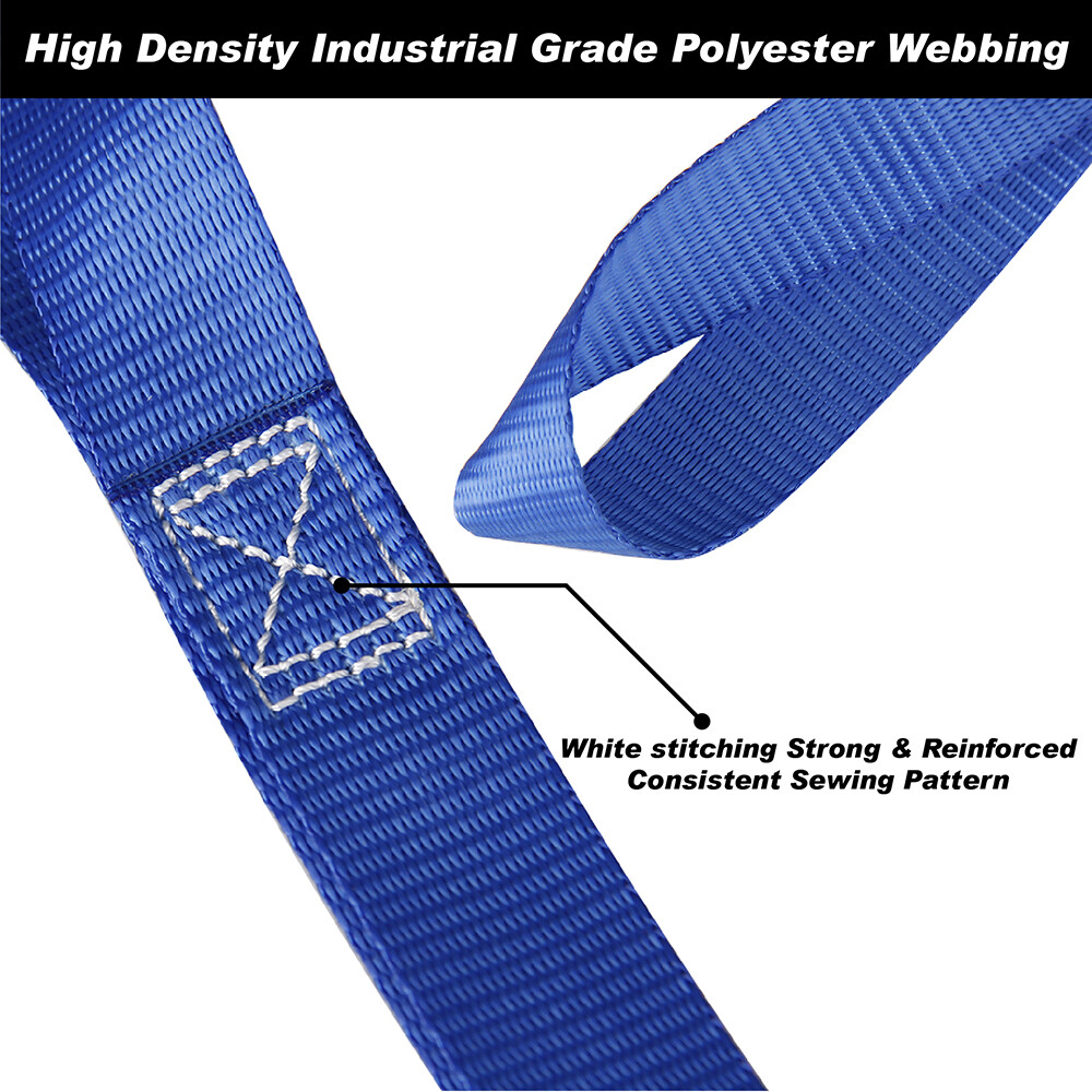 6x 1"x1" Soft Loop Tie Down Straps 1500 Load Capacity 4500 Lbs Breaking Strength