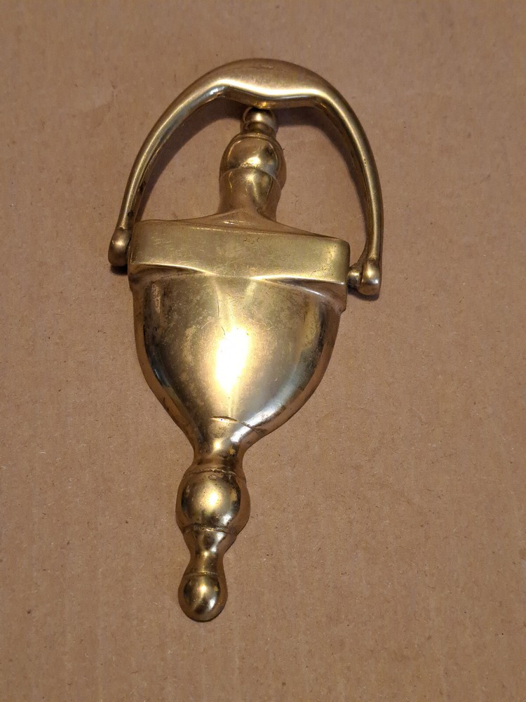 VINTAGE BRASS DOOR KNOCKER 6" X 3"