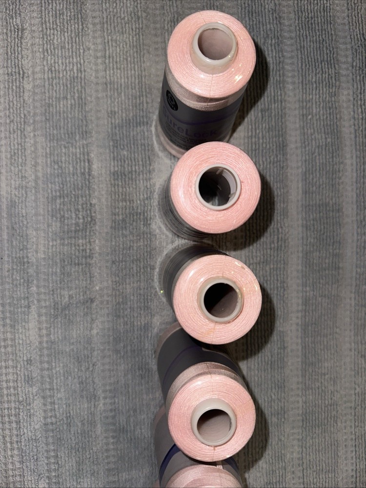 Coats Surelock 6 Spools 4415 Pink Polyester Thread, Multi-purpose, 3000 Yds