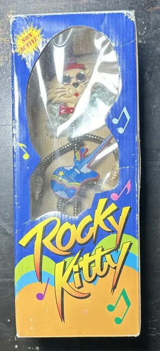 Vintage Music Activated Dancing Rocky Kitty Cat In Box [BROKEN - DOES NOT WORK]