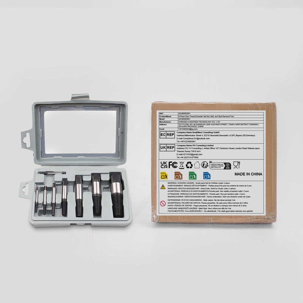 8-piece Damaged Nut Screw Extractor Easy Out Set Bolt Stud Remover Tool