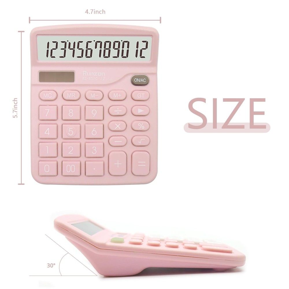 Basic Office Desktop Calculator - 12 Digit Large LCD Display, Sensitive Butto...