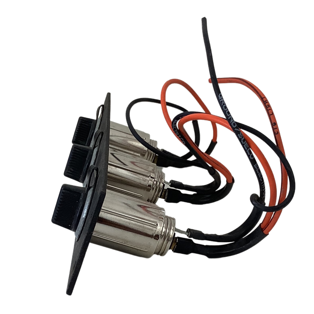 Police Center Console 12 Volt Multi Socket Hardwired Outlet w/ Socket Covers #1