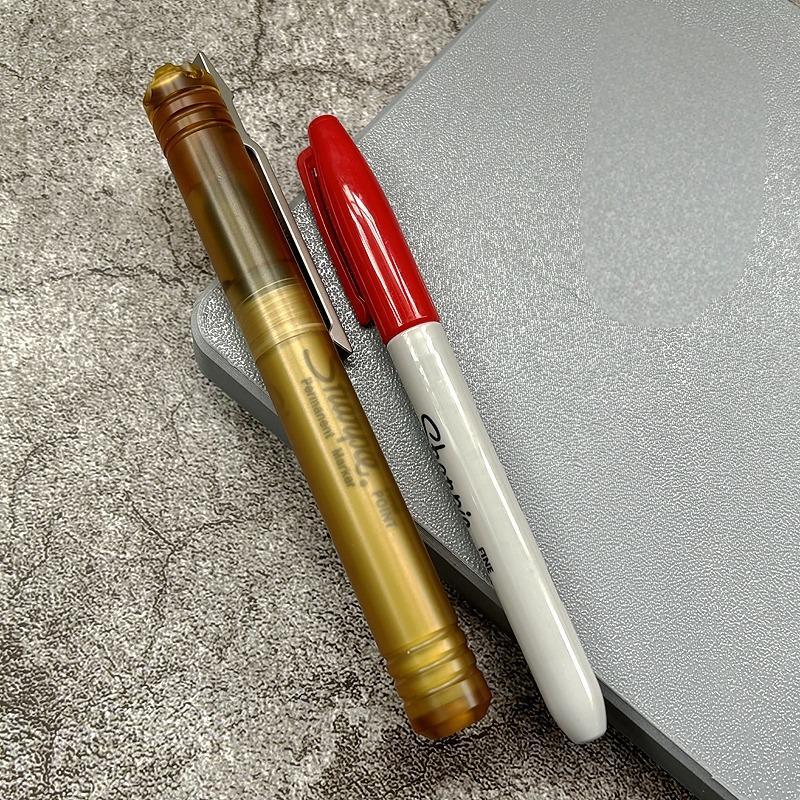 1PC PEI Titanium Pocket Marker Pen EDC Portable Multifunction Replaceable Refill