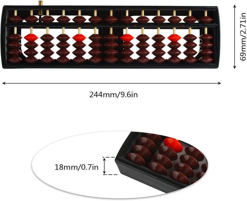Bead Arithmetic Counting Abacus with Reset Button School Supplies for Children,1
