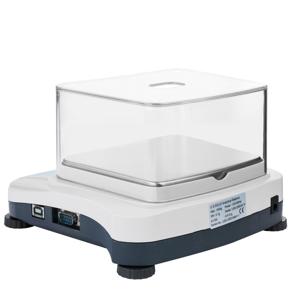 U.S. Solid Analytical Balance 300 x 0.01 g 10mg Precision Scale RS232 Interface