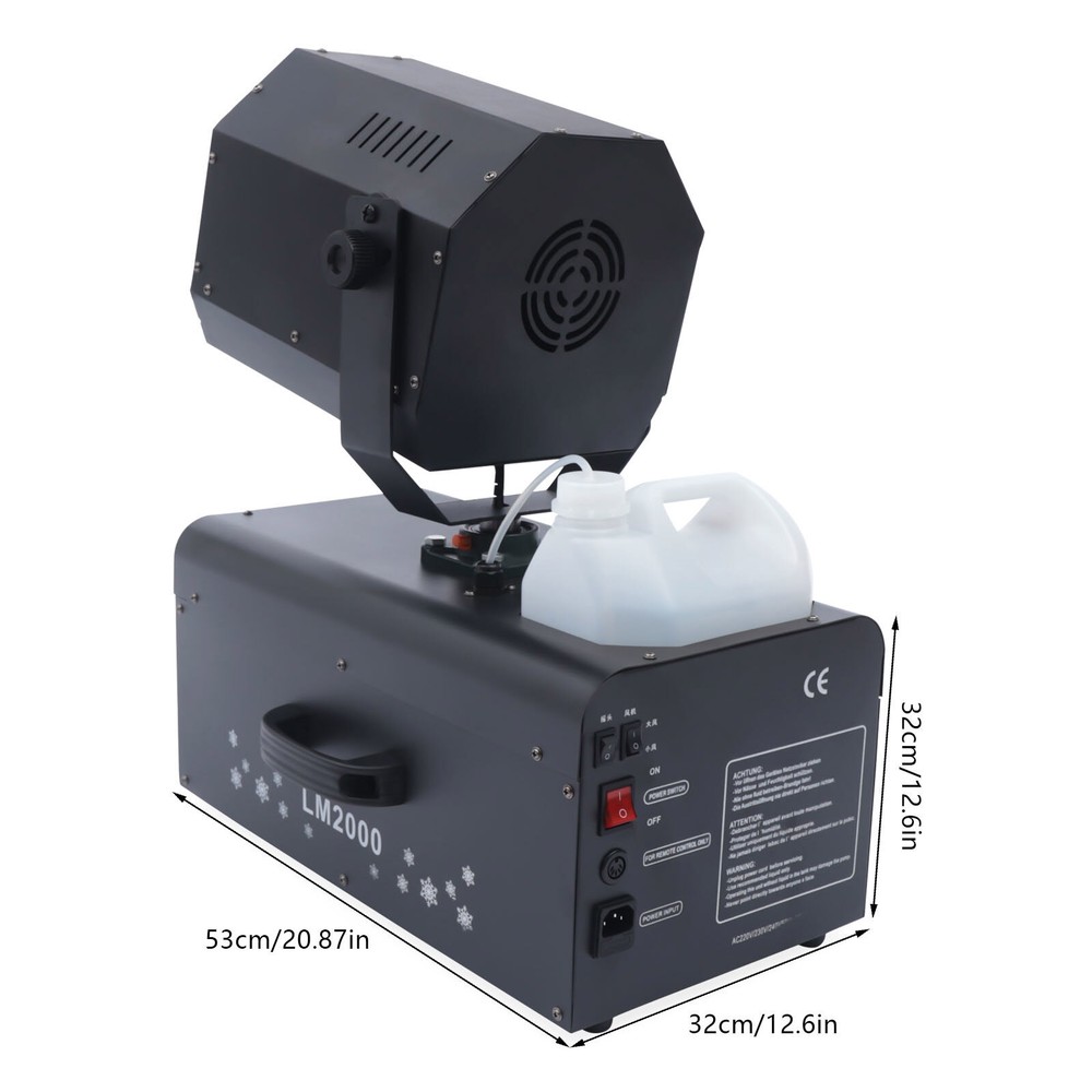 Snowflake Effect Machine 2000W Stage Snow Flake Maker 90?? Rotatable with Remote