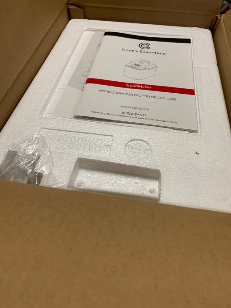 Cook's Essentials Kitchenware 1.5-LB. Stainless Steel Breadmaker with White