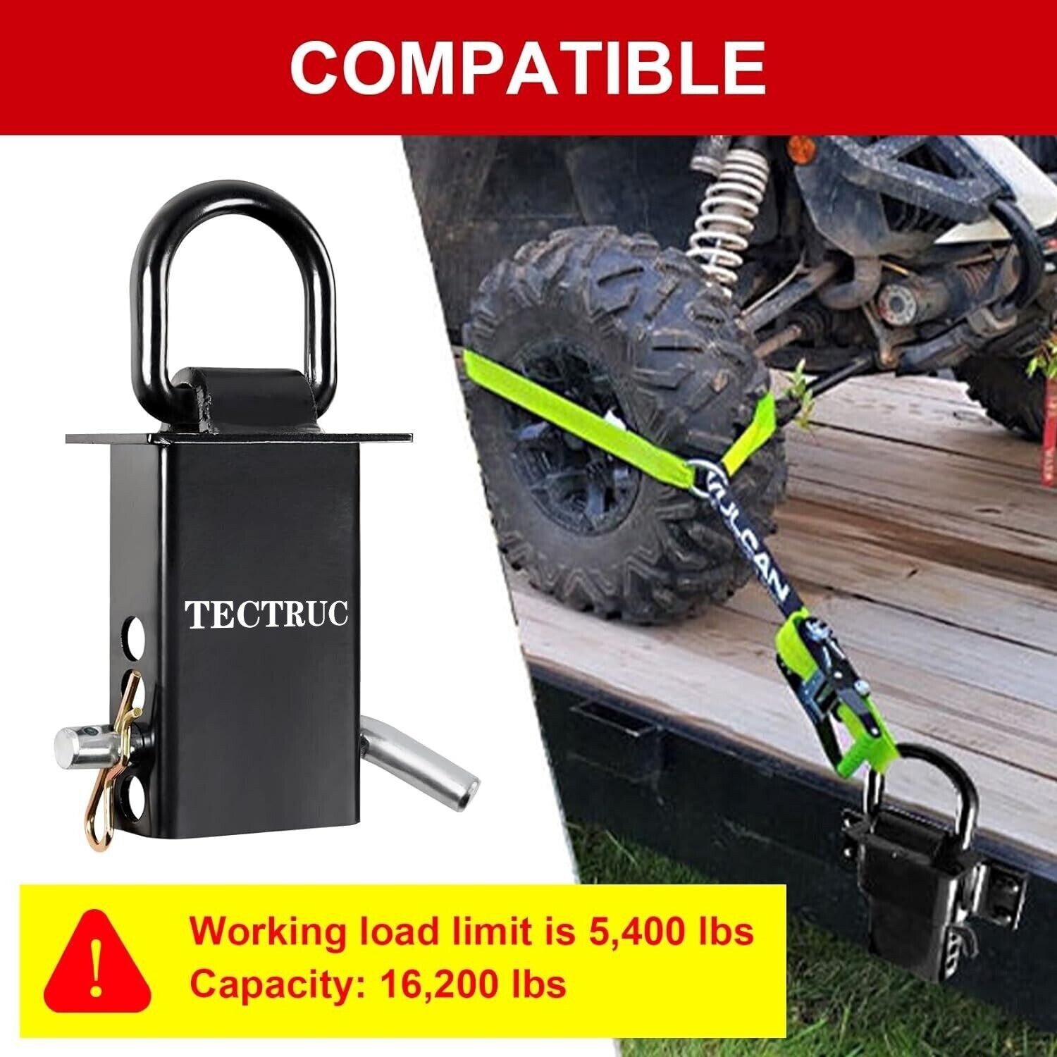 4 Pack Stake Pocket D Ring Heavy Duty Adjustable Trailer Stake Pocket,Black