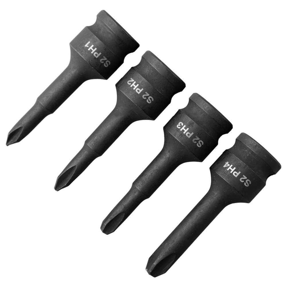 3 8inch Corss Screwdriver Bit Drive Socket Adapter Head PH1 PH2 PH3 PH4