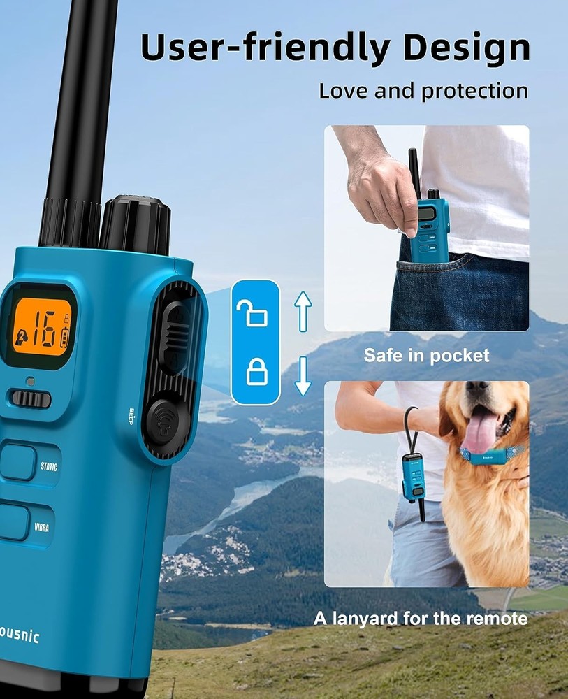Ergonomic 4000FT Remote Dog Training Collar - Rechargeable & Waterproof E-Collar