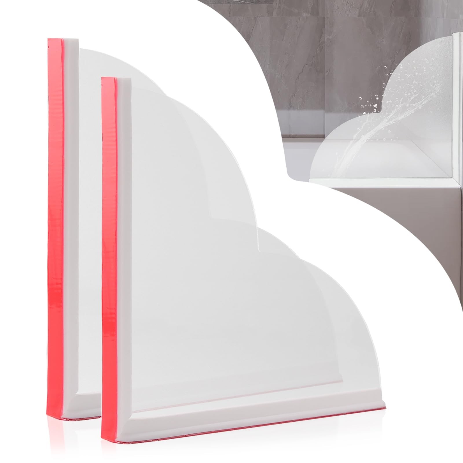 2 Pack Large Shower Splash Guard for Walk in Shower, Upgrade 9.25 x 9.25 In Bath