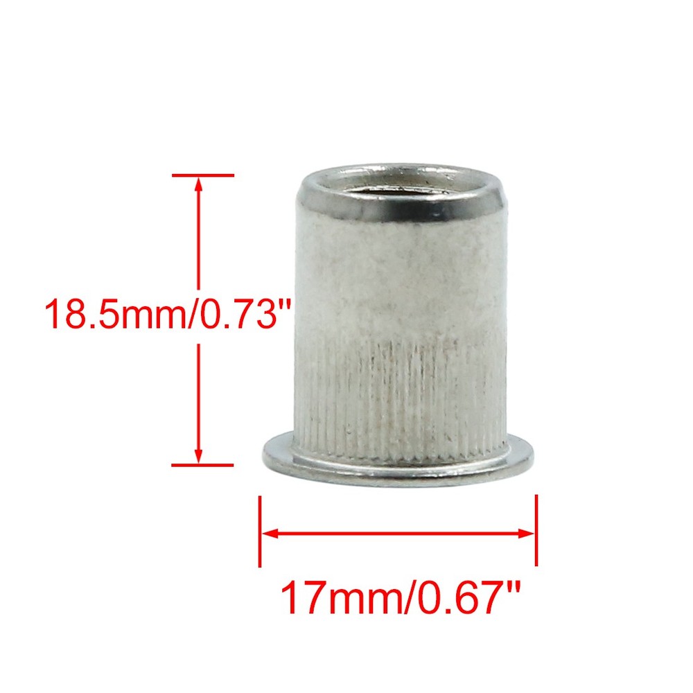 10x Stainless Steel Rivet Nut Flat Head Insert Insert 3/8"-16 UNC