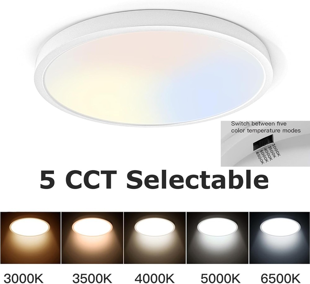 Flush Mount 12 Inch Ceiling Light Milk White Shell 20W Surface Mount LED Ligh