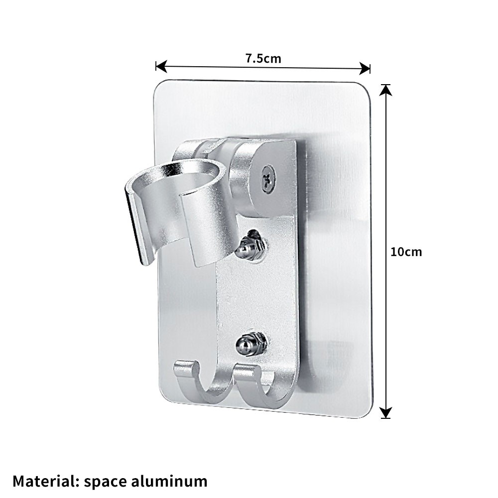Adjustable Bracket Suction Shower Head Handset Holder Wall Mount +Hooks TL