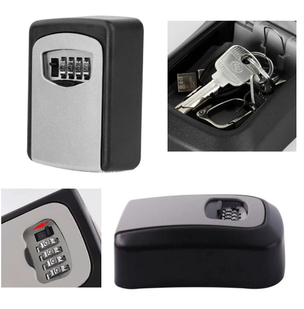 4 Digit Key Safe Lock Box Combination Wall Mount Security Storage Case Organizer