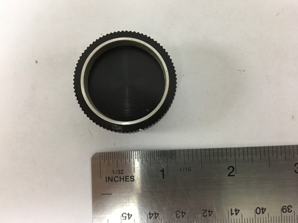 Vintage Large Black Bakelite Round Knurled Pointer Knob