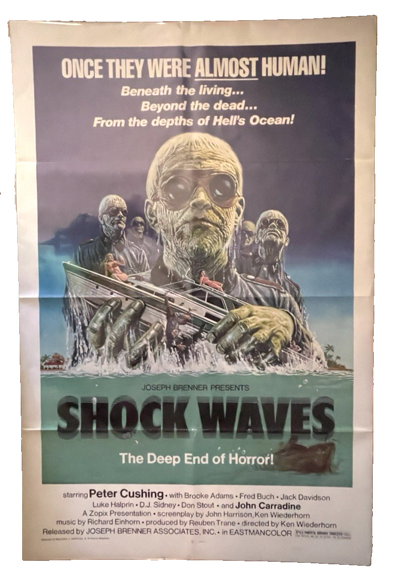 ORIG. MOVIE POSTER~ SHOCK WAVES~ PETER CUSHING~1977~ SHOCK WAVE~ONE SHEET 27X41