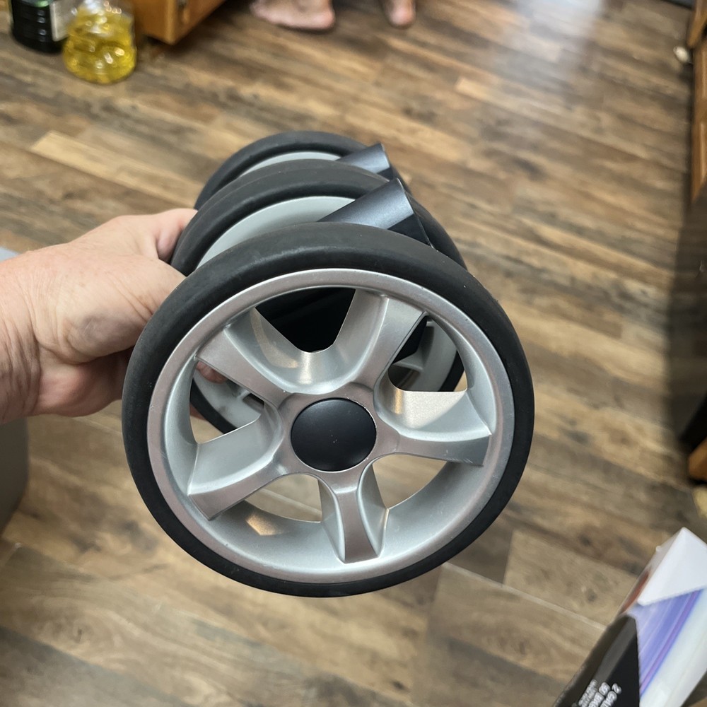 Chicco Keyfit Caddy Stroller Replacement Front Wheels. Silver Double Wheels.