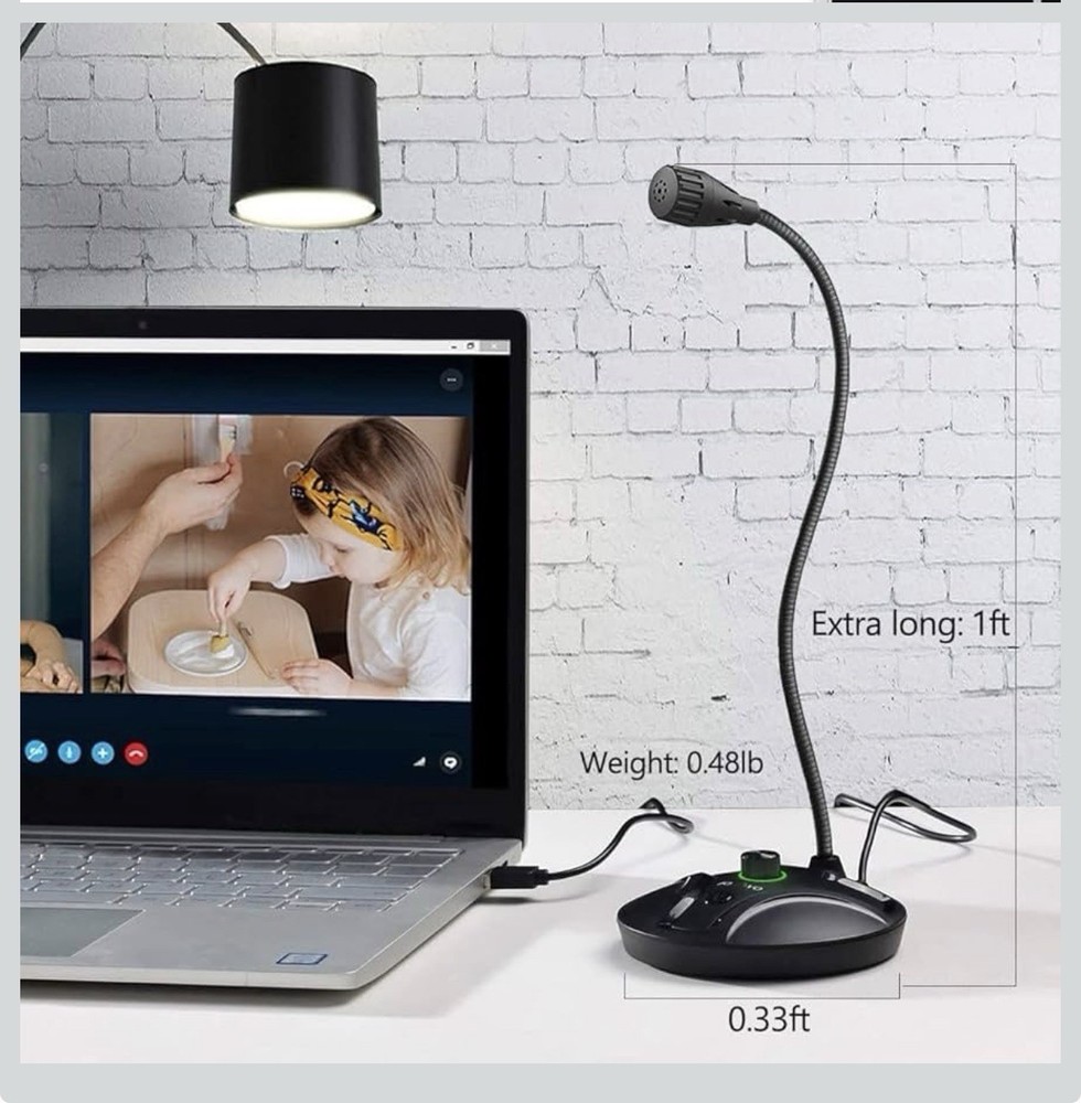 JOUNIVO USB Computer Microphone JV605 PRO with Mute Button & Volume