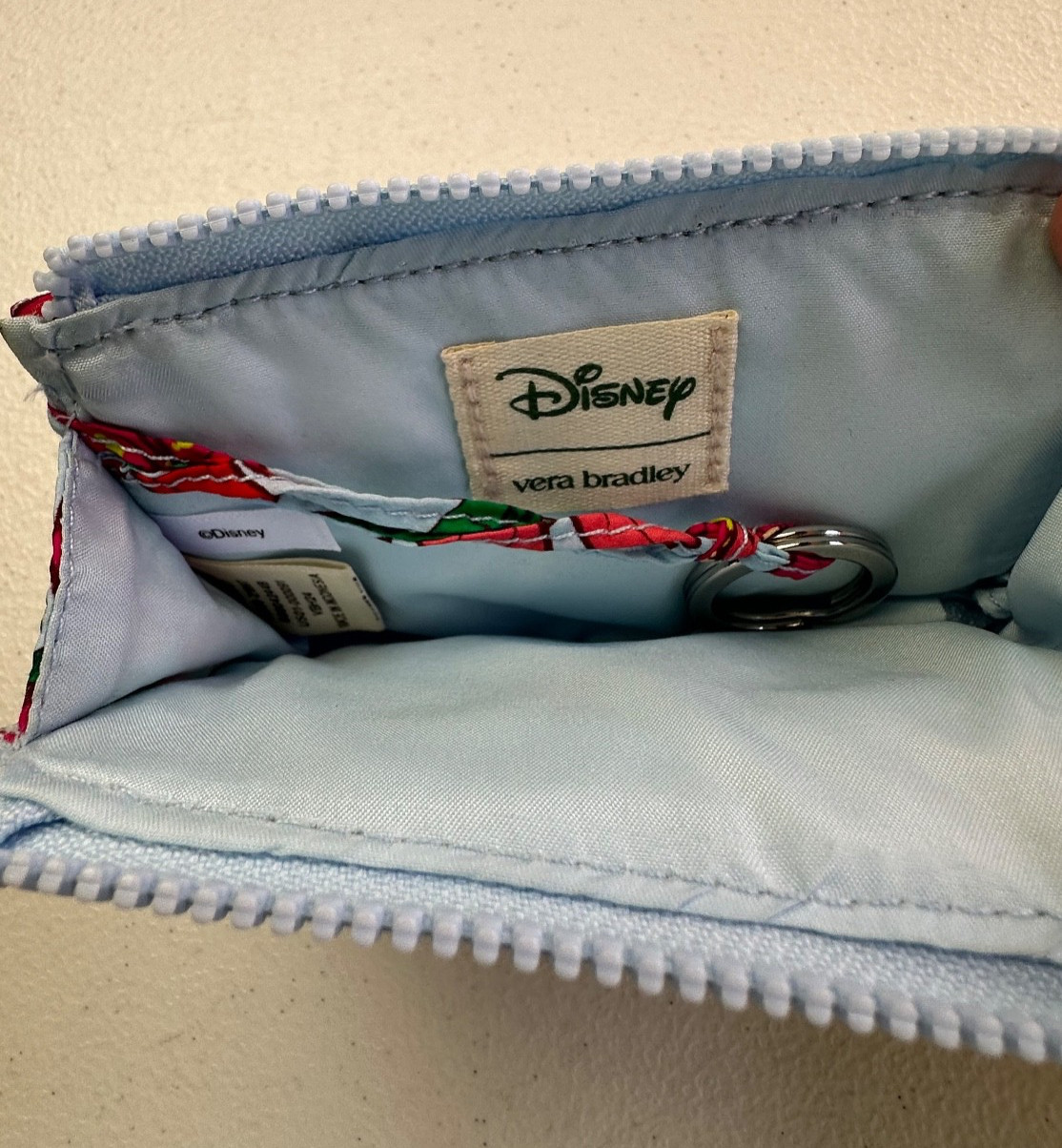 Vera Bradley Disney Mickey Meadow Card Pouch Zip Key Ring NWT Hidden Mickey