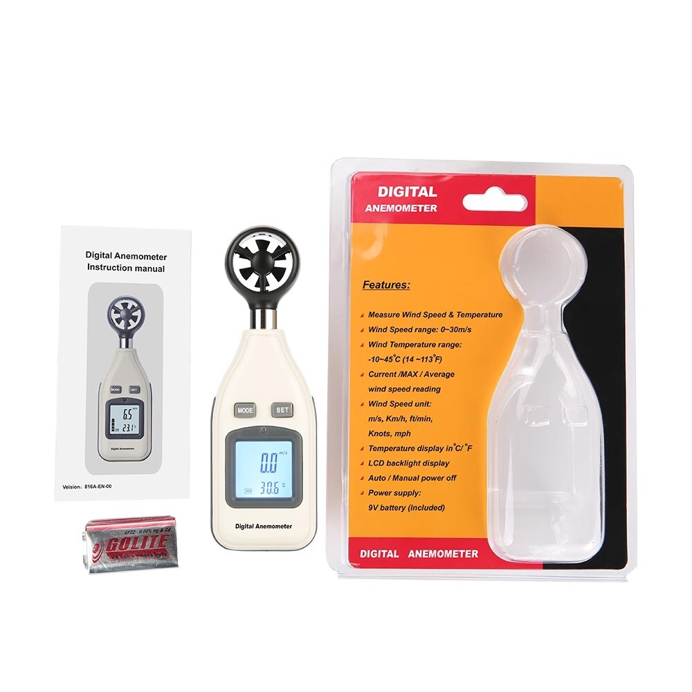 GM816/GM816A Digital Anemometer Handheld Anemometer Temperature Meter