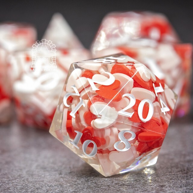 Sage's Exaltations - Pure Love Sharp Edge Resin Polyhedral Dice Set