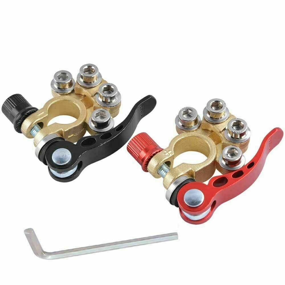 2Pcs Car Battery Terminals Connector Clamp Quick Release Adjust Disconnect Tool