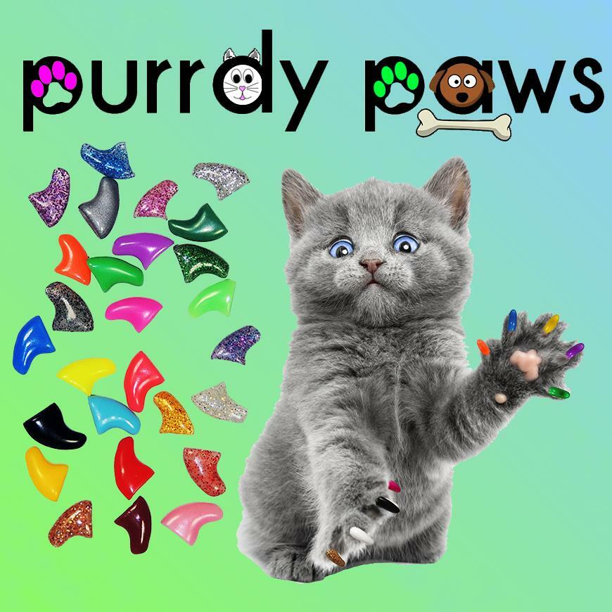 BULK 100 Pack Soft Nail Caps For Cat Claws ( Size MEDIUM ) Purrdy Paws