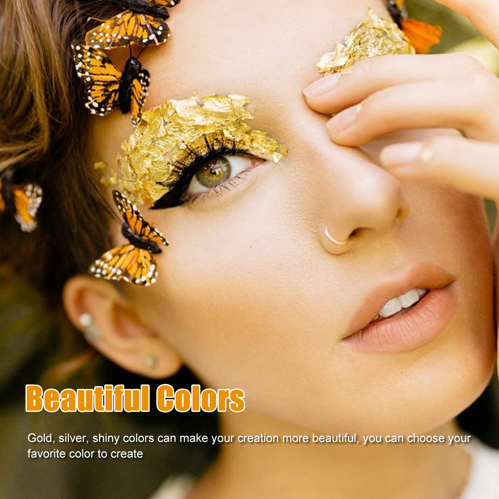 300× Imitation Gold Silver Leaf Sheets Foil Paper for Gilding Craft Art Decor US