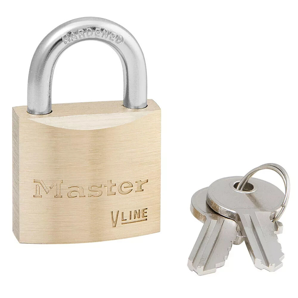 MASTER LOCK 4140 Keyed Padlock, 3/8 in,Rectangle,Gold 4YH23