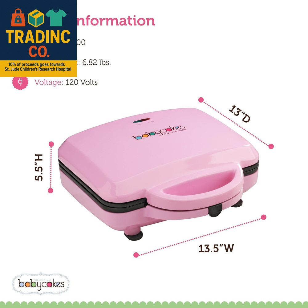 Full Size 12 Cupcake Maker - Kitchen Appliance with Nonstick Coating & Latching