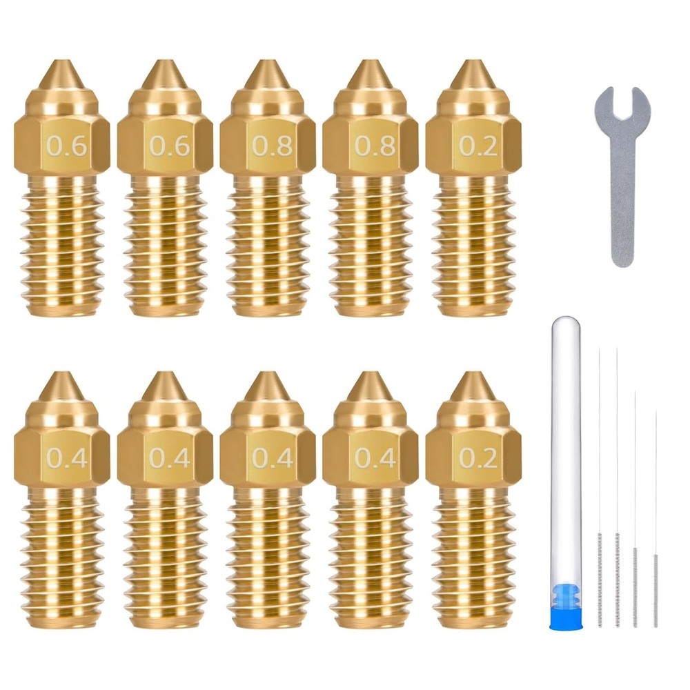 ELEGOO Multi Size Brass Nozzles for Neptune 4 & 4 Pro 3D Printer