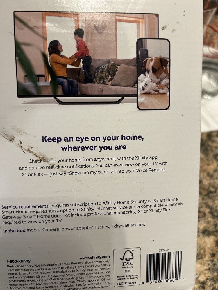 Xfinity HD Indoor Wireless Security Camera 302919, White, NEW SEALED