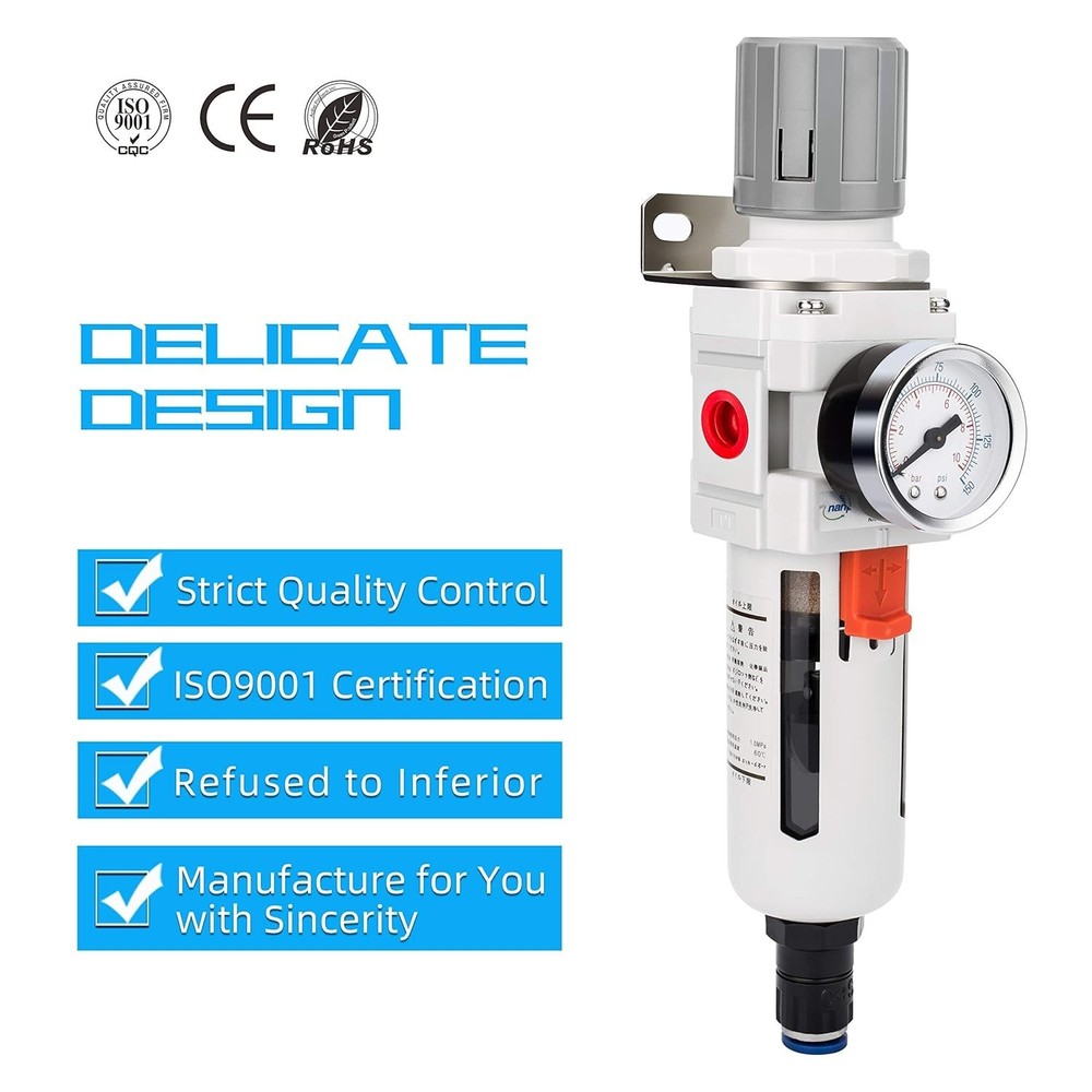 5 Micron Brass Compressed Air Filter Regulator Combo for Precision Performance