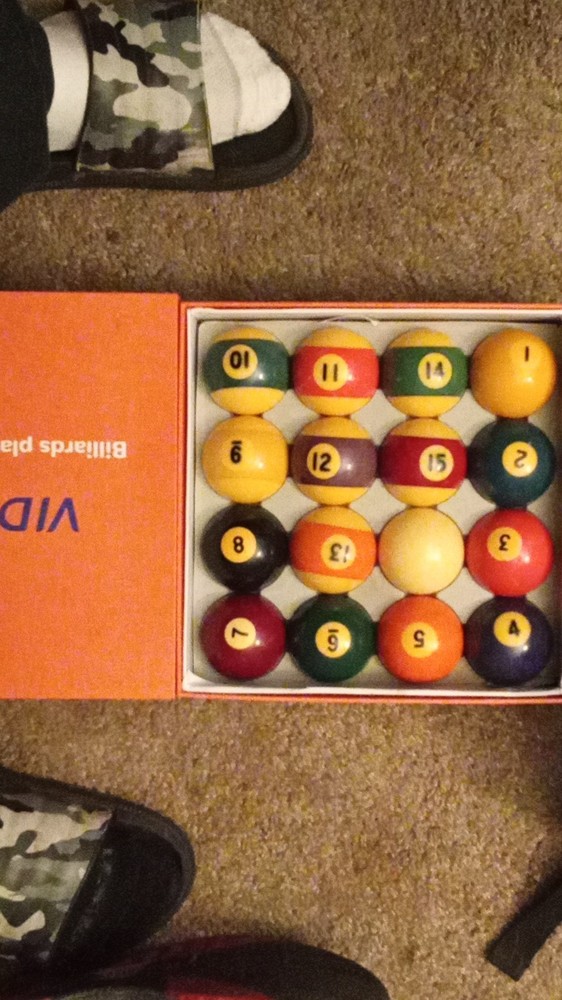 Billiard 2 1/4" Standard Pool Balls Complete Set 16 Balls