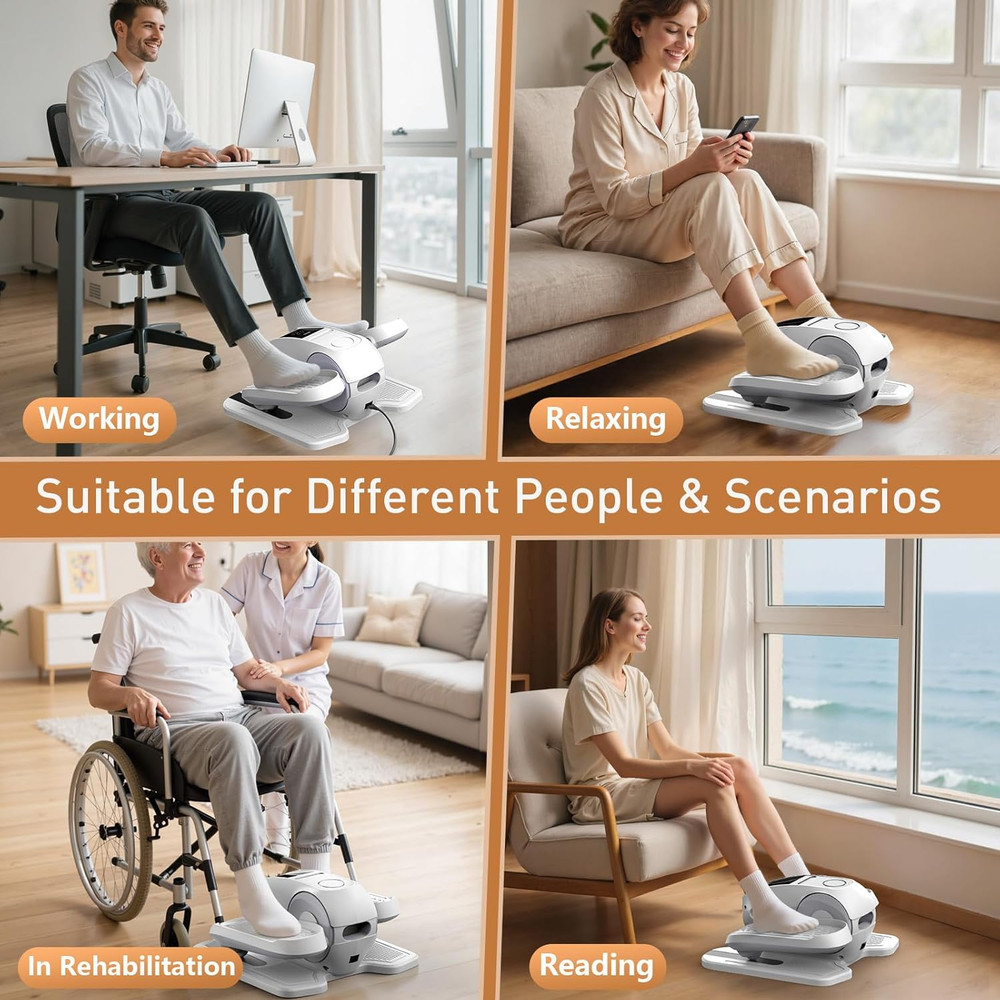 Under Desk Elliptical Exercise Machine, Elliptical Leg Exerciser, 12 Speeds Leg