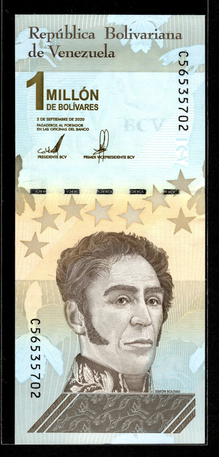 Venezuela 1 Million (1,000,000) Bolivar Soberano 2020 UNC X 10 PCS bundle New